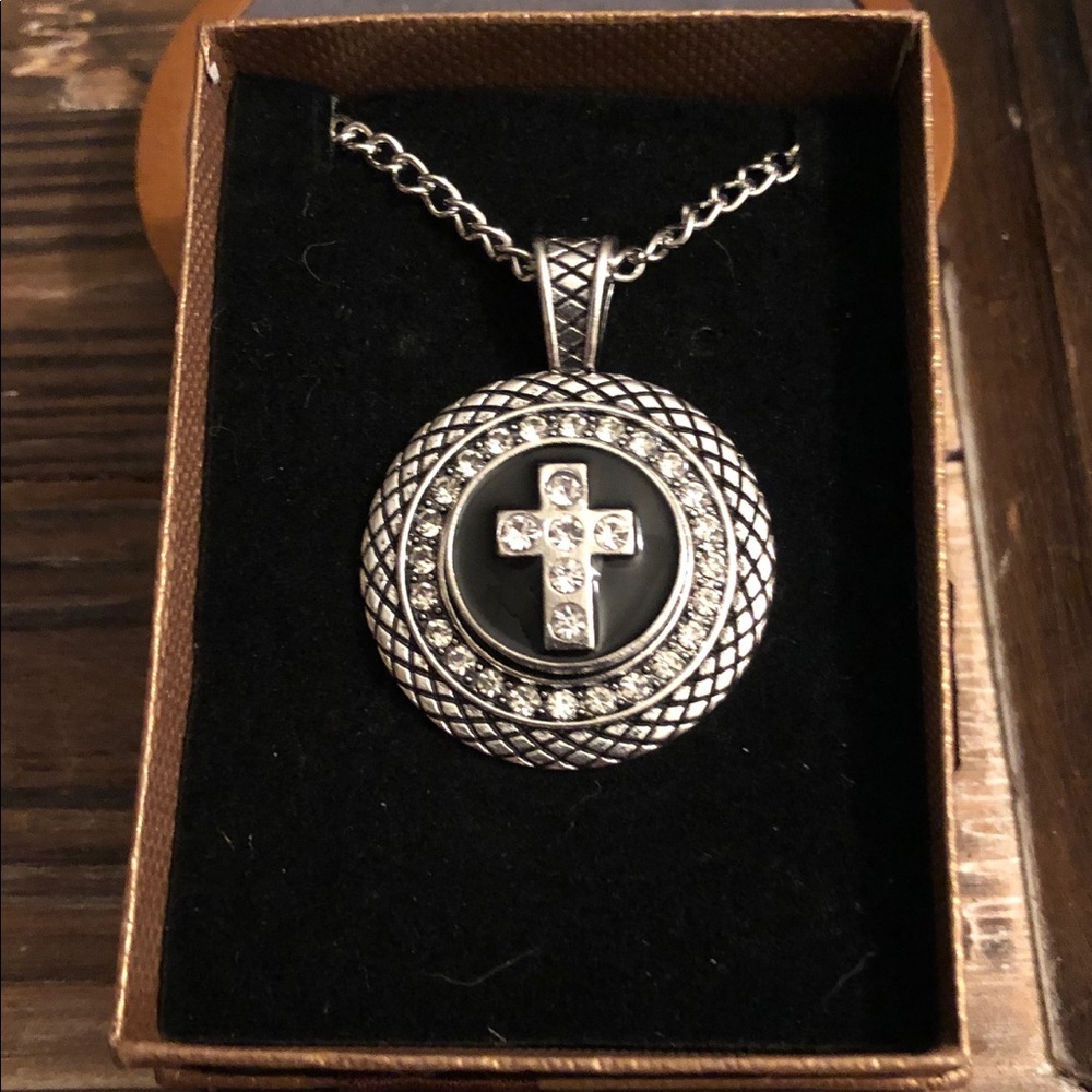 Interchangeable Snap Cross Necklace - image 1